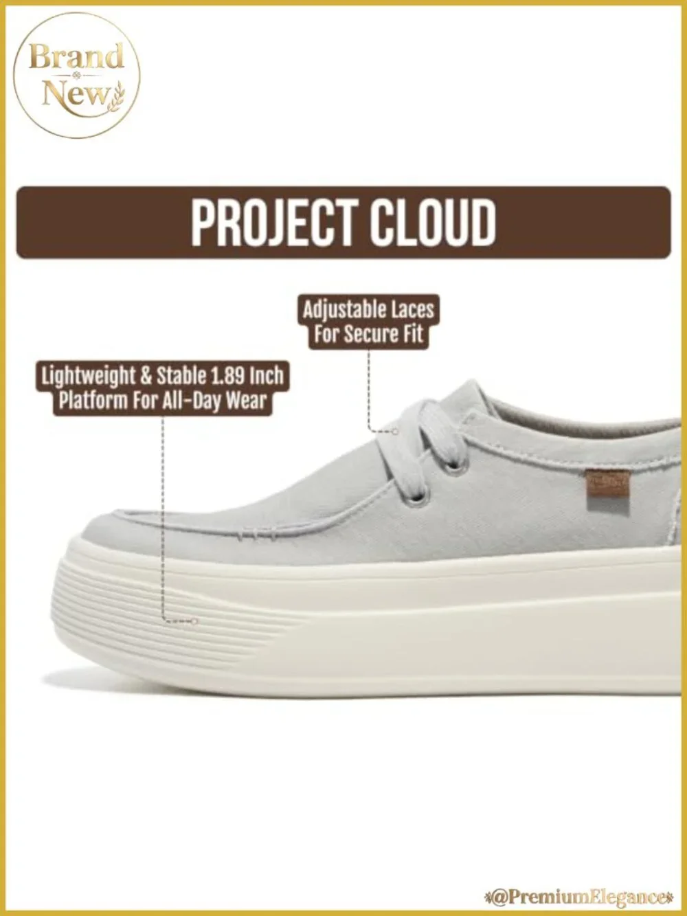 Canvas Platform Loafers Slip-On 1.89